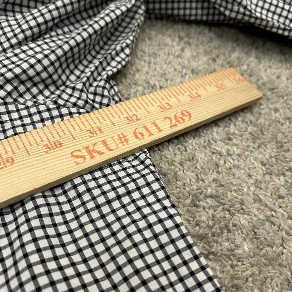 Ralph Lauren Shirt Mens 3XLT Tall Stretch Black White‎ Gingham Plaid Button Down